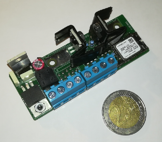 PCB topside with soldered components